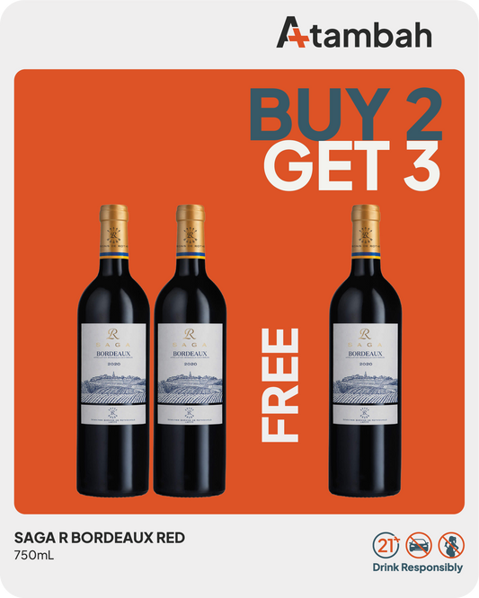 [PROMO] Buy 2 Get 3 Saga R Bordeaux Red 750mL