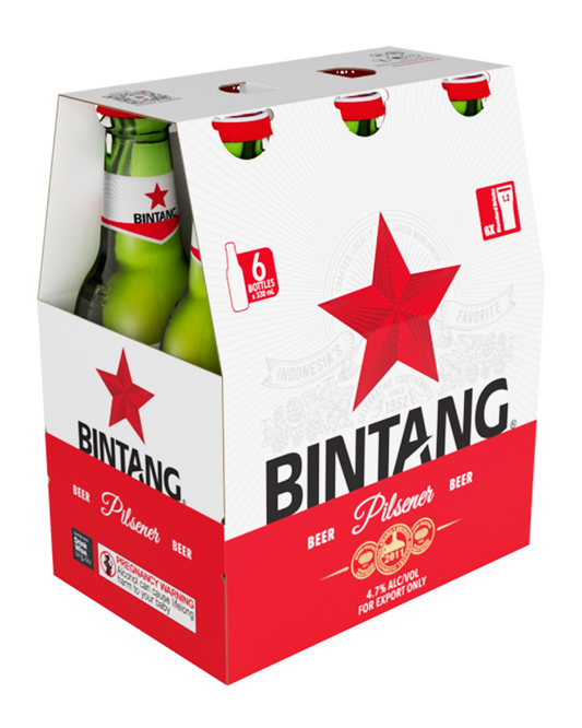 Bintang Beer Pint 330mL Cluster Pack of 6