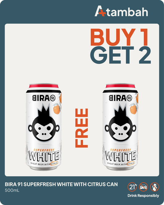 [PROMO BUY 1 GET 1 FREE] Bira 91 Superfresh White with Citrus Can 500mL
